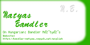 matyas bandler business card